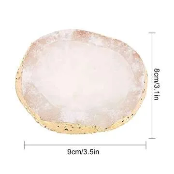 Polish Mix Palette, Resin Nail Art Palette Paint Drawing Color Dish Golden Edge Resin Stone Paint Drawing Color Dish Manicure Nail DIY Tool(White)
