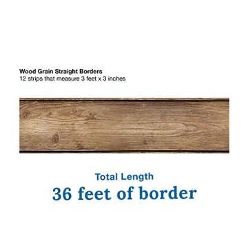 Schoolgirl Style Woodland Whimsy Straight Border―12 Rustic, Wood Motif Border Strips for Bulletin Boards, Desks, Lockers, Homeschool or Classroom Decor (36 ft)