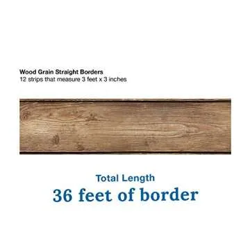 Schoolgirl Style Woodland Whimsy Straight Border―12 Rustic, Wood Motif Border Strips for Bulletin Boards, Desks, Lockers, Homeschool or Classroom Decor (36 ft)