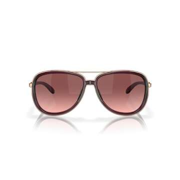 Oakley Women's OO4129 Split Time Aviator Sunglasses, Crystal Raspberry/G40 Black Gradient, 58 mm