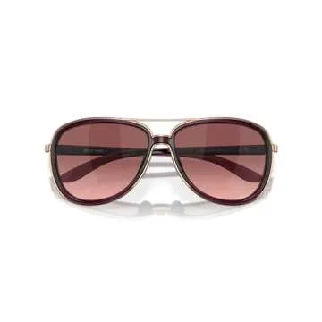 Oakley Women's OO4129 Split Time Aviator Sunglasses, Crystal Raspberry/G40 Black Gradient, 58 mm