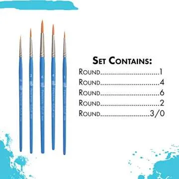 Princeton Select Artiste Paintbrush, 10-5 Brush Set, Blue