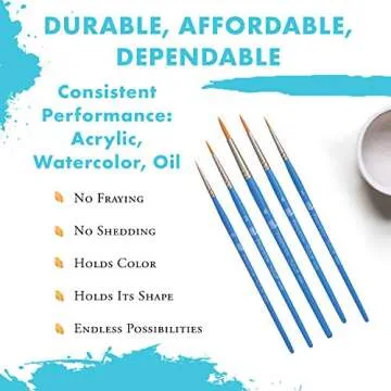 Princeton Select Artiste Paintbrush, 10-5 Brush Set, Blue