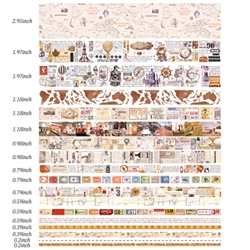 DAPUTOU Vintage Washi Tape Set 18 Rolls Decorative Tape