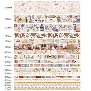 DAPUTOU Vintage Washi Tape Set 18 Rolls Decorative Tape