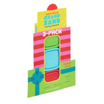 Chuckle & Roar - Holiday Grand Sand 3 Pack Stocking Stuffer - Tactile Arts and Crafts - Sensory and Fidget Fun - Great for Toddlers
