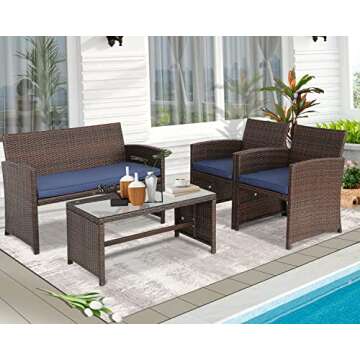 Stylish BPTD 4 Pieces Outdoor Furniture Set for All Spaces