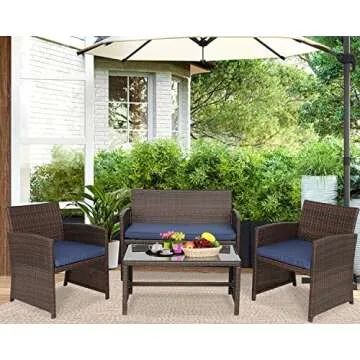 Stylish BPTD 4 Pieces Outdoor Furniture Set for All Spaces