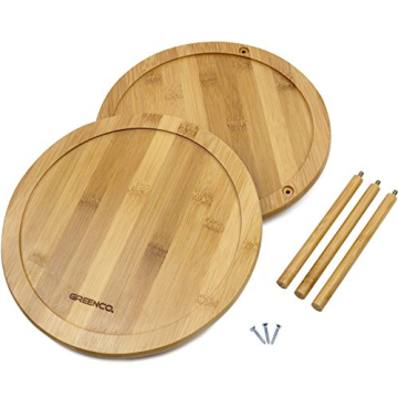 Greenco Bamboo 2 Tier Lazy Susan Turntable for Organizing
