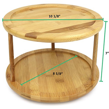 Greenco Bamboo 2 Tier Lazy Susan Turntable for Organizing