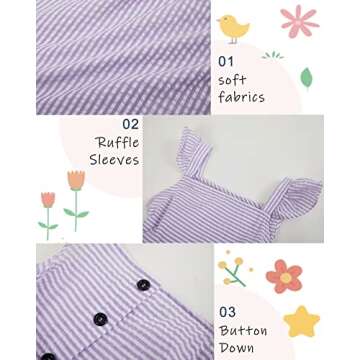 Saodimallsu Girls Summer Sundress for Kids Striped Fashion