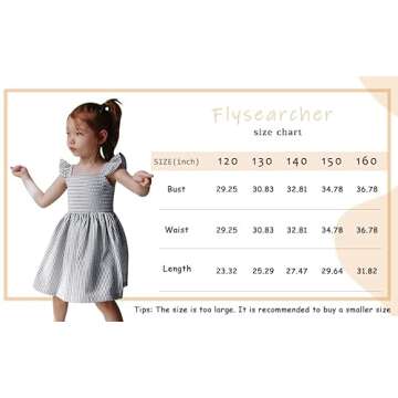 Saodimallsu Girls Summer Sundress for Kids Striped Fashion