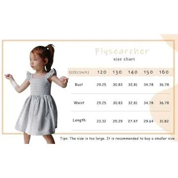 Saodimallsu Girls Summer Sundress for Kids Striped Fashion