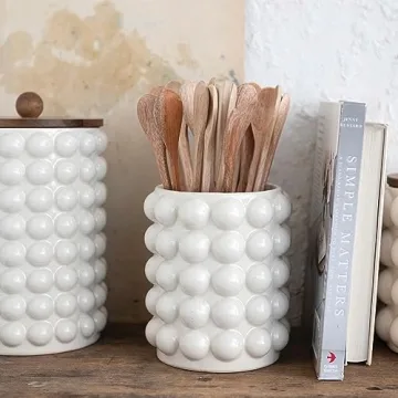 Stylish Creative Co-Op Round Stoneware Canister