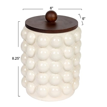 Stylish Creative Co-Op Round Stoneware Canister