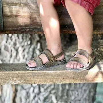 J-Slips Toddler Sandals with Back Strap - Comfortable Boys and Girls Jesus Jandals for Beach and Summer - Waterproof Hawaiian Slides in 12 Colors, Sandalias (Coconut, Tdl 4/5)