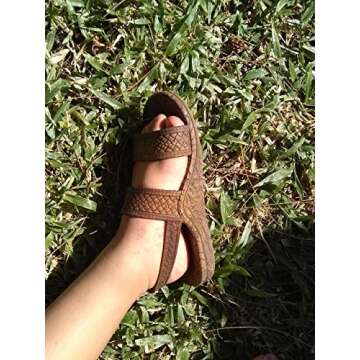 J-Slips Toddler Sandals with Back Strap - Comfortable Boys and Girls Jesus Jandals for Beach and Summer - Waterproof Hawaiian Slides in 12 Colors, Sandalias (Coconut, Tdl 4/5)