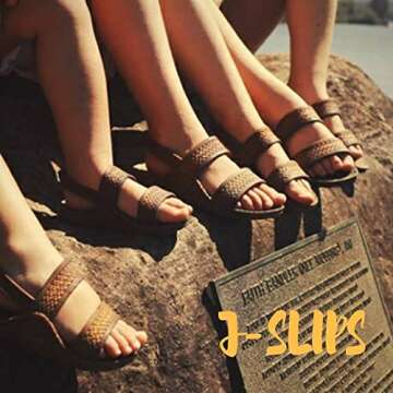 J-Slips Toddler Sandals with Back Strap - Comfortable Boys and Girls Jesus Jandals for Beach and Summer - Waterproof Hawaiian Slides in 12 Colors, Sandalias (Coconut, Tdl 4/5)