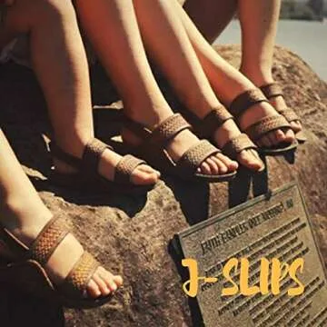 J-Slips Toddler Sandals with Back Strap - Comfortable Boys and Girls Jesus Jandals for Beach and Summer - Waterproof Hawaiian Slides in 12 Colors, Sandalias (Coconut, Tdl 4/5)