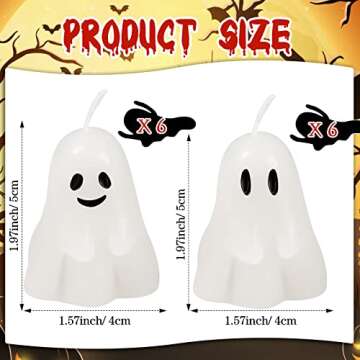 Nuanchu 12 Pcs Halloween Ghost Pumpkin Candle Fun Scented Thanksgiving Halloween Handmade Wax Fall Candles and Pumpkin Decor for Home(White,Ghost Style)