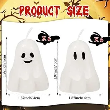 Nuanchu 12 Pcs Halloween Ghost Pumpkin Candle Fun Scented Thanksgiving Halloween Handmade Wax Fall Candles and Pumpkin Decor for Home(White,Ghost Style)