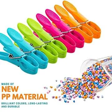 Colorful Windproof Clothes Pins 24 Pack for Laundry