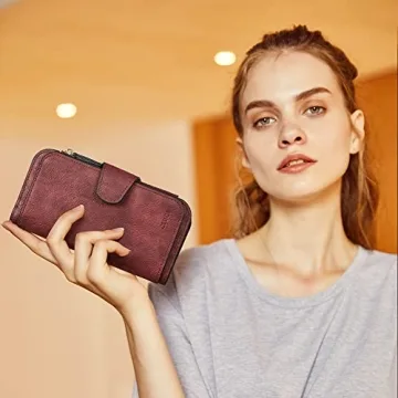 CLUCI Women Wallet Leather RFID Blocking Designer Clutch