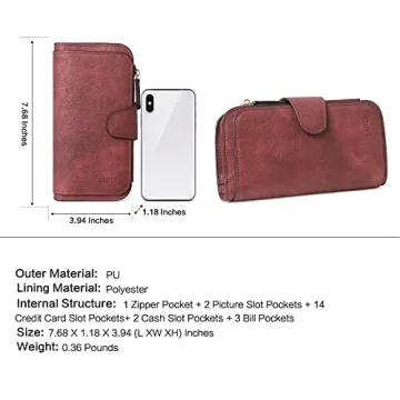 CLUCI Women Wallet Leather RFID Blocking Designer Clutch