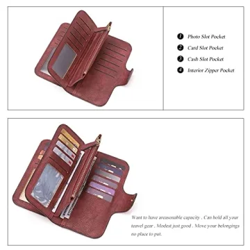 CLUCI Women Wallet Leather RFID Blocking Designer Clutch