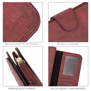 CLUCI Women Wallet Leather RFID Blocking Designer Clutch