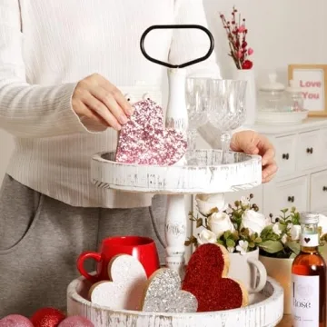 Valentine's Glitter Heart Decor Set - Treory 4-Piece