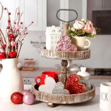 Valentine's Glitter Heart Decor Set - Treory 4-Piece