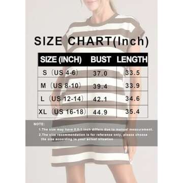 MITILLY Womens Summer Striped Tshirts Dresses Crewneck Cap Sleeve Color Block Casual Shif Short Dress with Pockets Large Brown
