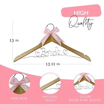 Bride to Be Wedding Dress Hanger, Bride Hanger for Wedding Dress, Wooden Wedding Hanger, Bridal Hanger, Bridal Hangers for Wedding Dress, Gown or Bridal Shower! (Natural Wood)