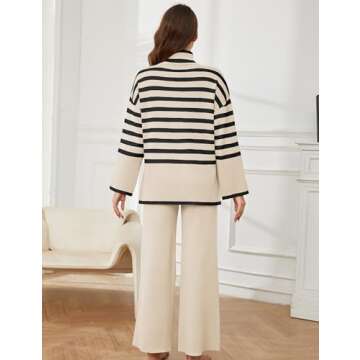 Tanming Women's Casual Knit Sweater Sets & Wide Leg Pants