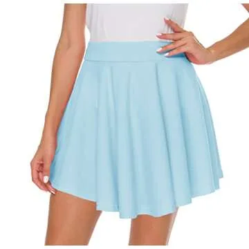 Afibi Sky Blue Mini Skater Skirt - Stylish & Comfortable