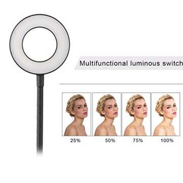 Sokani Selfie Ring Light with Cell Phone Holder and Stand Bracket for YouTube TIK Tok Tiktok Zoom Vi...