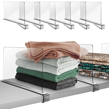 Hekmaden Acrylic Shelf Dividers for Closet Organization