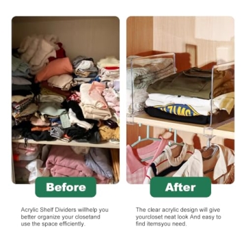 Hekmaden Acrylic Shelf Dividers for Closet Organization