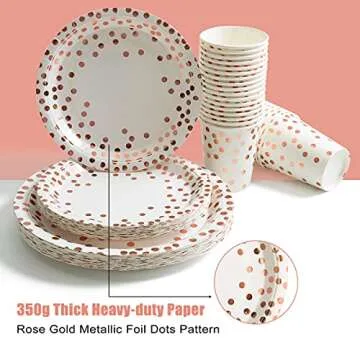 HOMIX 175 Piece Rose Gold Party Supplies for 25 Guests