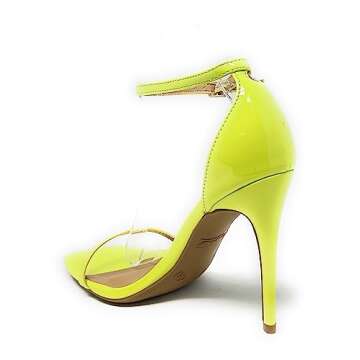 Women's Neo-01 Wild Diva Square Toe Single Toe & Ankle Strap Stiletto Heels (Citrus PT, us_Footwear_Size_System, Adult, Women, Numeric, Medium, Numeric_11, M US)