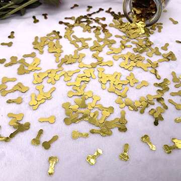 2000 Pieces Bachelorette Party PVC Table Confetti for Bridal Shower Bachelorette Party Decorations, 1.6 oz (Gold)…