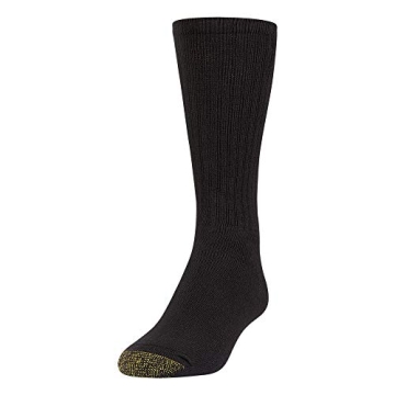 GOLDTOE Men's Black Crew Socks - 6 Pairs, Large