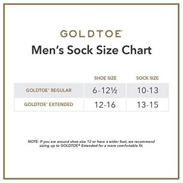 GOLDTOE Men's Black Crew Socks - 6 Pairs, Large
