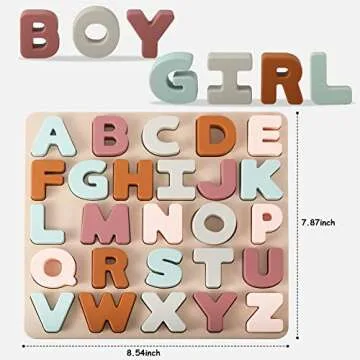 TOYHDAYO Silicone Alphabet Puzzle for Toddlers 1-3, Alphabet Toys with Puzzle Board & Letter Blocks ...