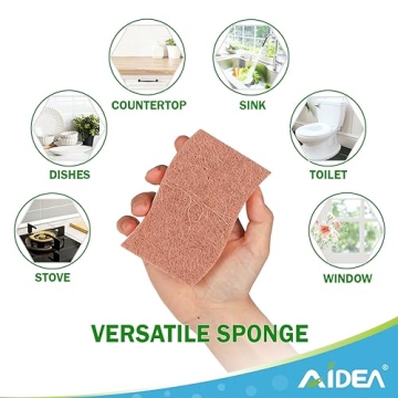 AIDEA Non-Scratch Scrub Sponge 12Count - Eco-Friendly Cleaners