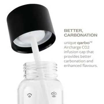 Twenty39 qarbo CLASSIC Sparkling Water Maker Machine - Soda Beverage Carbonator for Home, Seltzer & Carbonated Beverage Dispenser, Water Carbonation Fizz Maker (Matte Black)