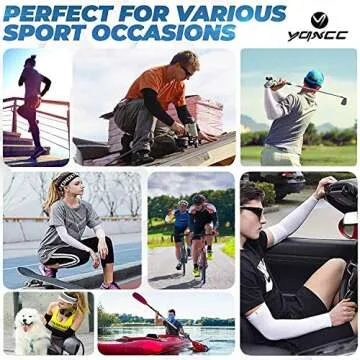 YQXCC 4 Pairs Arm Sleeves, Cooling UV Sun Protection Sports Compression Sleeves for Men Women, Golf ...