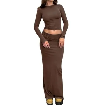 Sastianaen 2 Piece Y2K Skirt Outfit for Women