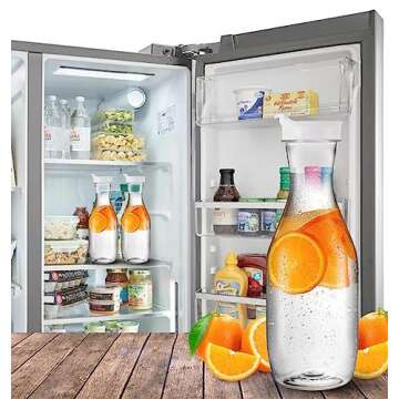 Party Bargains 50 oz. Plastic Carafe with Lids - Clear, 3 Count, White Flip Tab Lid Premium Quality & Heavy Duty Plastic Pitcher for Iced Tea, Powdered Juice, Cold Beverages, Mimosa Bar